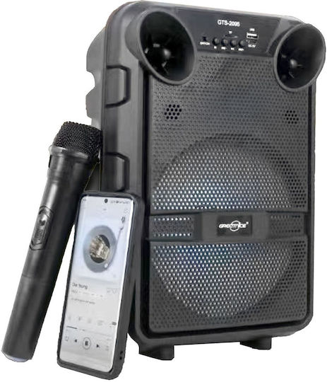 Karaoke-Lautsprecher mit Kabelgebundenem Mikrofon und Lichteffekten 10-518 Schwarz
