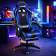 DreamHouse YT089 Gaming Chair Artificial Leather with RGB Lighting Black-Blue