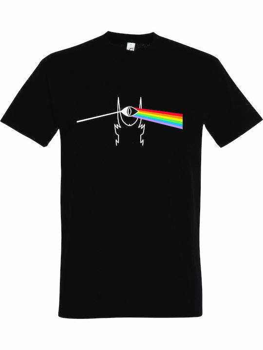 T-shirt Унисекс Lotr Lord Rings Ft Pink Floyd Dark Side Moon Черен