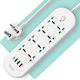 Power Strip 8 Sockets with USB-A 1 USB-C Switch and 2m Cable