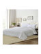 Duvet Cover Double 220x240cm Puffy Ribs White