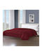 Duvet Cover Double 220x240cm Puffy Ribs Red Wine