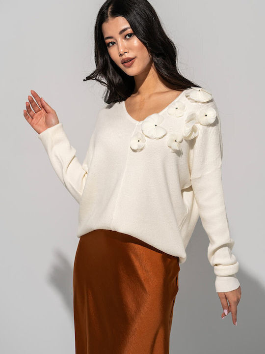 Hermosa Bluza Damă Mânecă Lungă Pulover cu Deco...