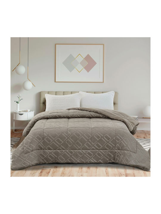 Duvet Cover Double 220x240cm Reliefs Moka