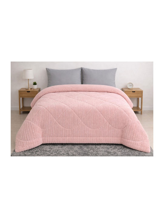 Duvet Cover Double 220x240cm Rabbit Velvet Pink