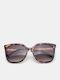 Luigi Unisex Sunglasses With Brown Metallic Frame And Brown Lens