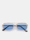 Luigi Unisex Sunglasses With Blue Metallic Frame And Blue Lens 4864506