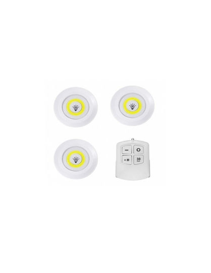 Set 3 Led Lamps 3w Cob Remote Control