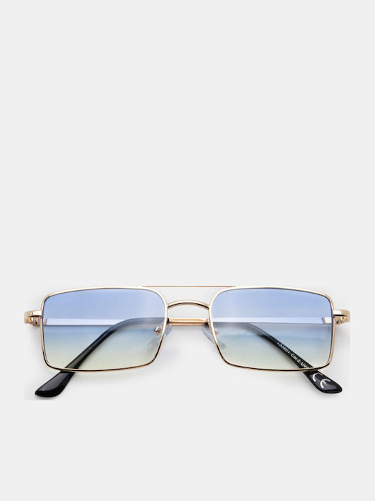 Luigi Light Blue Sunglasses With Metallic Frame Luigi Light Blue Sunglasses With Metallic Frame
