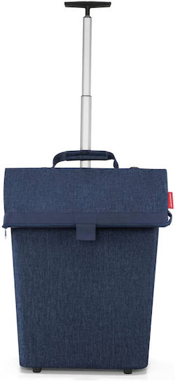 Fabric Foldable Blue Shopping Trolley 43lt