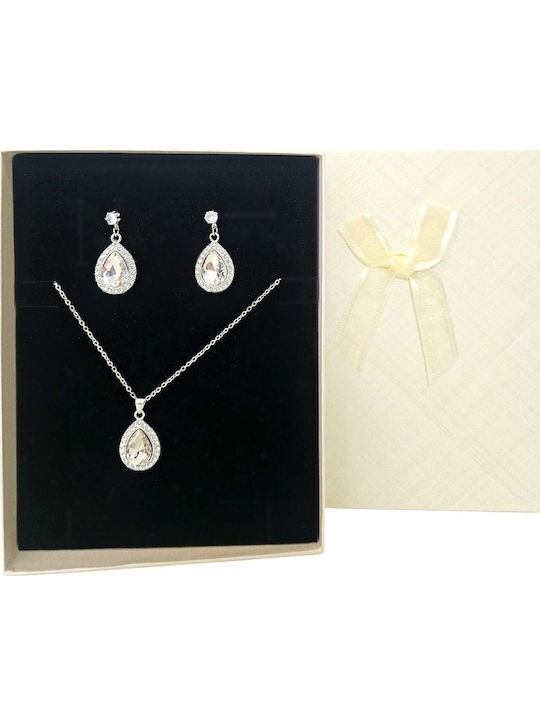 Velve Classic Drop Women's Jewelry Set In Stainless Steel Necklace Earrings Elegant Teardrop Design In Gift Box Velve Classic Drop Women's Jewelry Set In Stainless Steel Necklace Earrings Elegant Teardrop Design In Gift Box