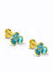 Silvenza Silver Gold Plated Earrings with Stones