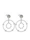 Women's Dangle Earrings Stainless Steel Stud 3 Centimeters Length Zircon Silverline 0130550901 Stainless Steel 0130550901