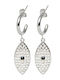 Women's Dangle Earrings 4 Centimeters Length Evil Eye & Zircon Stud Stainless Steel Silverline 0130551201 / Stainless Steel 0130551201