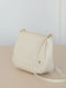 Damentasche Aus Leder Flap Tasche in Creme