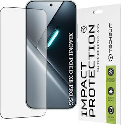 Techsuit Vollflächiges Gehärtetes Glas Schwarz (Poco X8 Pro)