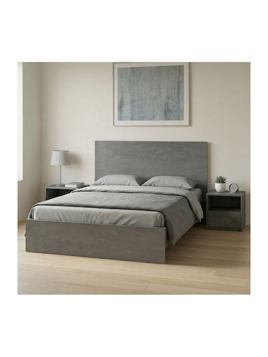 Troy Pat Dublu din Lemn Gri pentru Saltea 150x2...