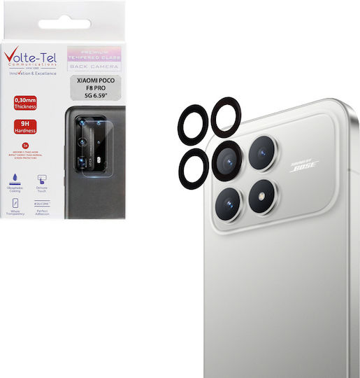 Volte-Tel Glass Cover Προστασία Κάμερας Tempered Glass Μαύρο για το Xiaomi Poco F8 Pro