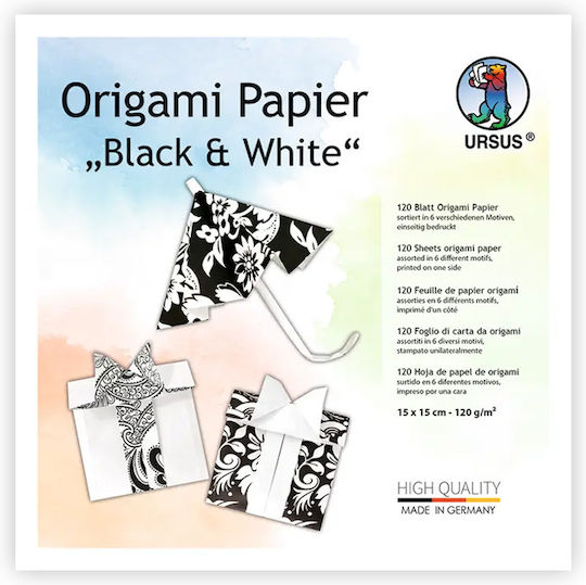 Ursus Paper 15x15/120g Origami Black and White 120 Sheets