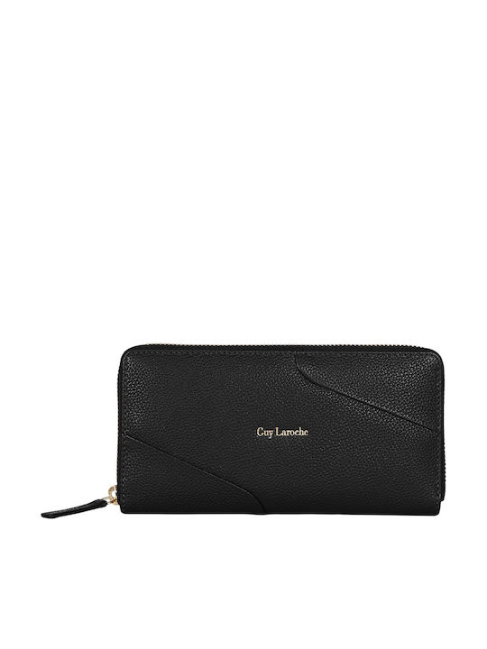Großes Leder Damenbrieftasche mit RFID Schwarz