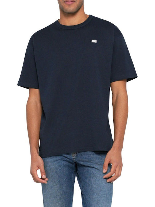 Diesel Short Sleeve Men's Blouse Blue