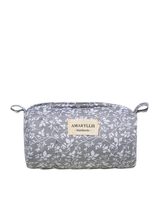 Handmade Cotton Gray Flower Toiletry Bag Trunk ...