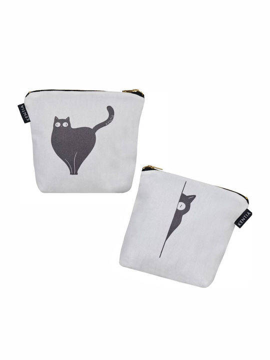 Τσαντάκι Νεσεσέρ Υφασμάτινο Bolsalino 261 22x18 White-grey Kentia