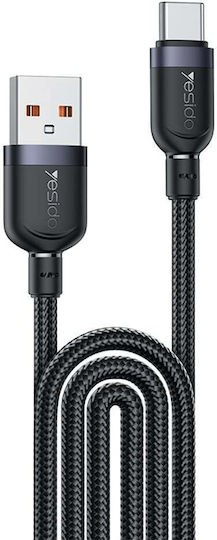 Yesido Плетен USB 2.0 Кабел USB-C Мъжки - USB-A 18W Черен 3м