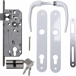 Y 90 Paket Einbauschlösser Griff Zylinder Weiß 35-501 Ext 5705