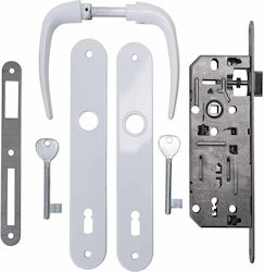 Paket P 90 Einbauschloss+Griff Weiß 35-500 Ext 5709
