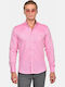 Long Sleeve Cotton Shirt in Regular Fit Pink