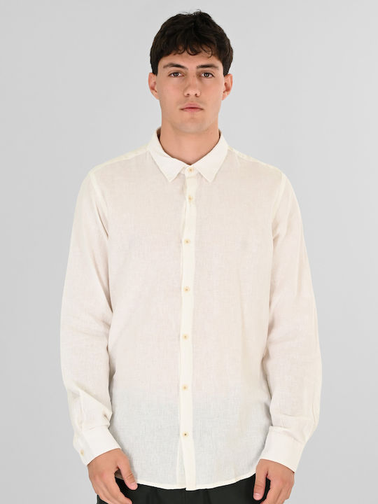 Rebase Long Sleeve Linen Shirt in Regular Fit L...
