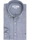 Long Sleeve Linen Shirt in Regular Fit Striped Raf