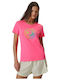 Women's Short Sleeve Blouse Fuchsia