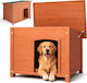 Bakaji Wooden Dog House Outdoor Opening Roof Bunk Bed Pets 116 x 79 x 81 Cm 02001891