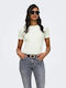 Damen Bluse Kurzärmelig Weiß