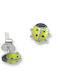 Kids Earrings Girls Silver Enamel Ladybugs Platinum Plated Studs Woofie 0130521901/Yellow Ladybug Enamel Silver White 0130521901