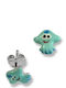 Kids Earrings Girls 925 Silver Studs Enamel & Jellyfish Plated Woofie 0130527501 /Blue Silver White 0130527501