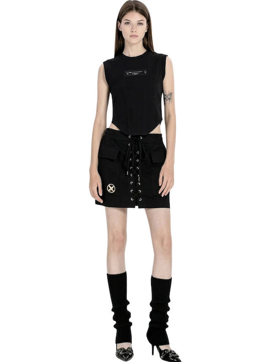 Women's Sleeveless Corset Blouse Black