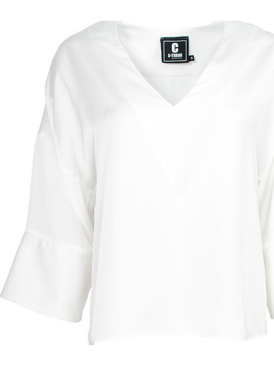 C-Throu Blouse Weiß