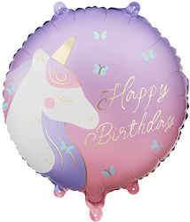 Μπαλόνι Foil Στρογγυλό "happy Birthday" Μονόκερος