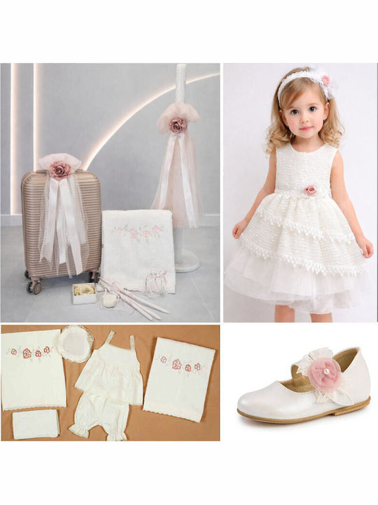 Baptism Set Girl Rose Dress Le Petit Pre