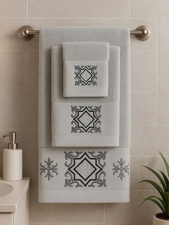 Комплект Хавлиени Кърпи 3 Бр Design Светлосиви