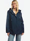 Kurze Damenjacke Beidseitig Für Winter Blau