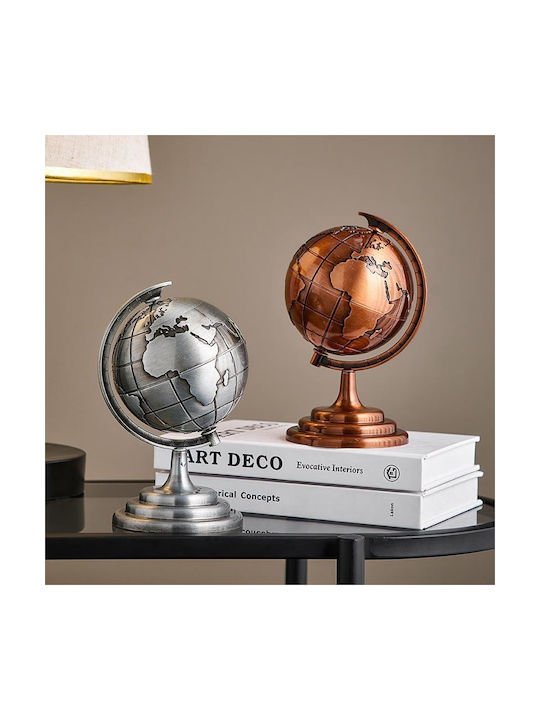 Διακοσμητικό Υδρόγειος Σφαίρα Globe Decor Ασημί