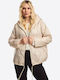 Kurze Damenjacke für Winter Beige