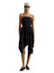 Summer Mini Evening Dress Open Back Black