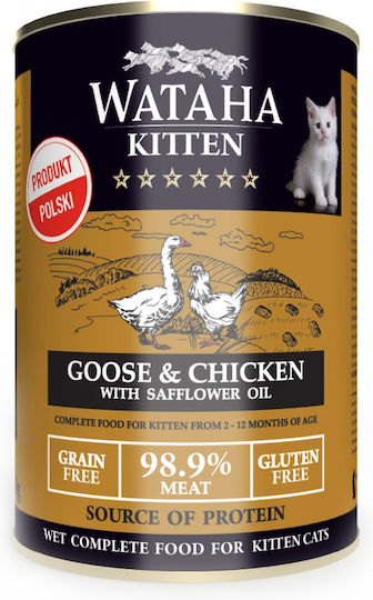 Wataha Hrana Pentru Pisici Junior Cats în Conservă cu Carne Pui Legume Ficat și Somon 400gr