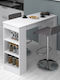 Deep Wooden Bar Table White 120x50x100cm