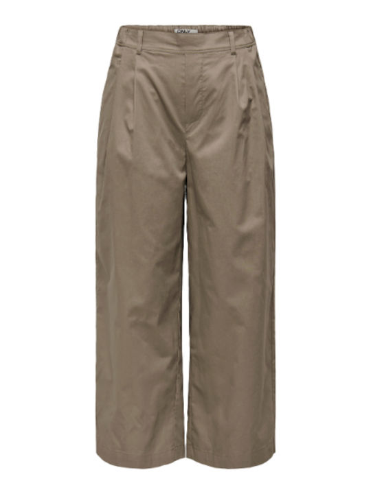 Only Women's Fabric Trousers Brown